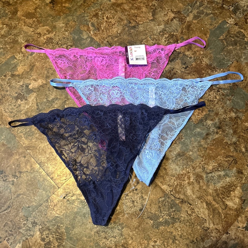 Joyspun Lace String Thong Panties Womens Size XXL (20) Sheer Underwear Panty